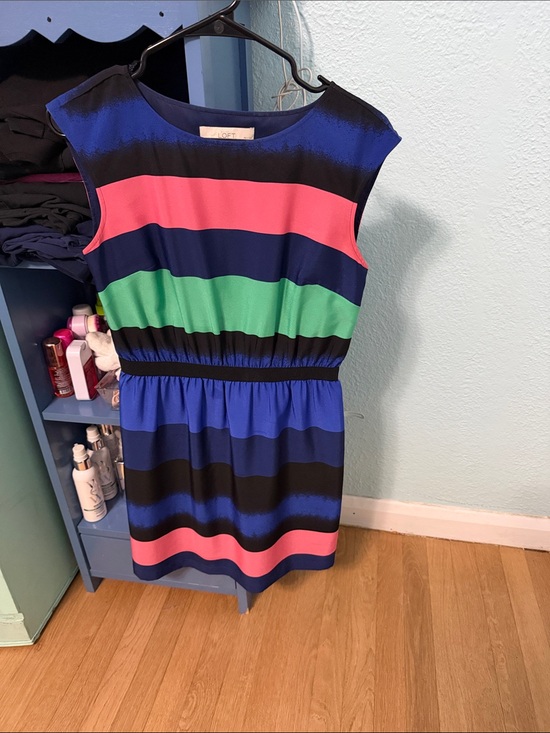 Ann Taylor Dresses & Skirts - Ann Taylor Kids Striped Cap-Sleeve Dress in Blue, Pink, Green, Black